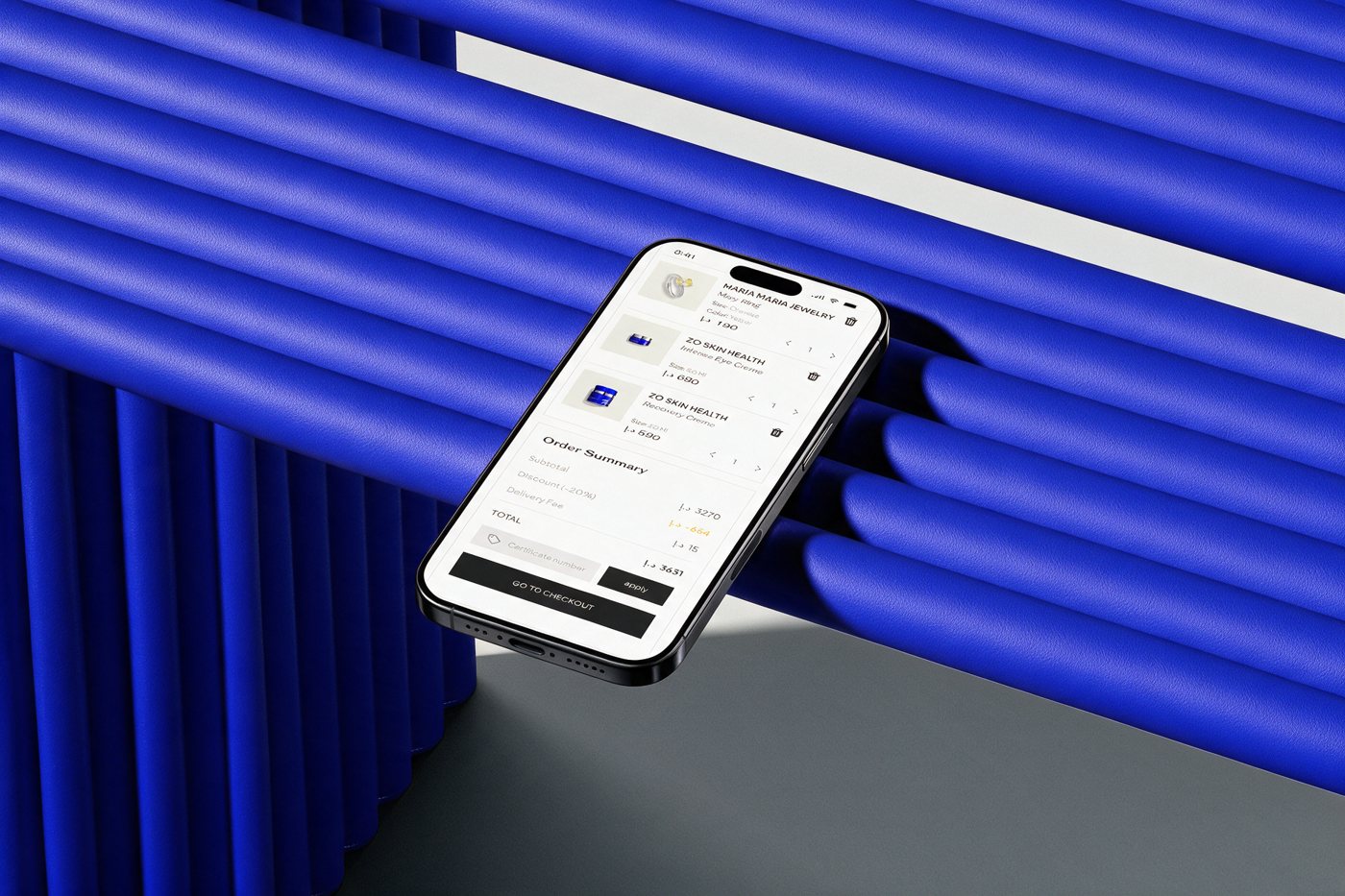Beauty & jewelry store — cart